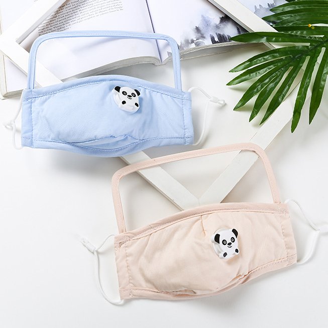 Khẩu trang vải có kính che mặt - khẩu trang đa năng bảo vệ sức khỏe cho bé chắn bọt bắn có van thở  Cute thông thoáng