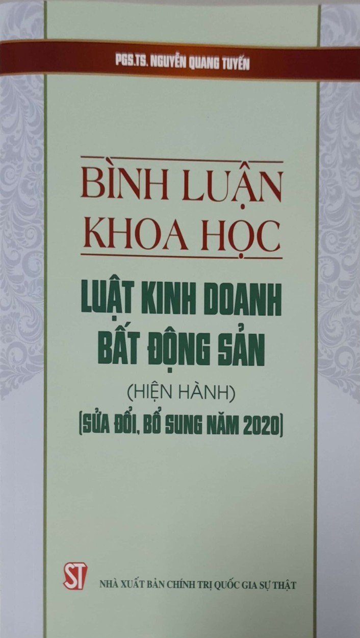 Bình luận khoa học luật kinh doanh bất động sản (hiện hành) (sửa đổi, bổ sung năm 2020)