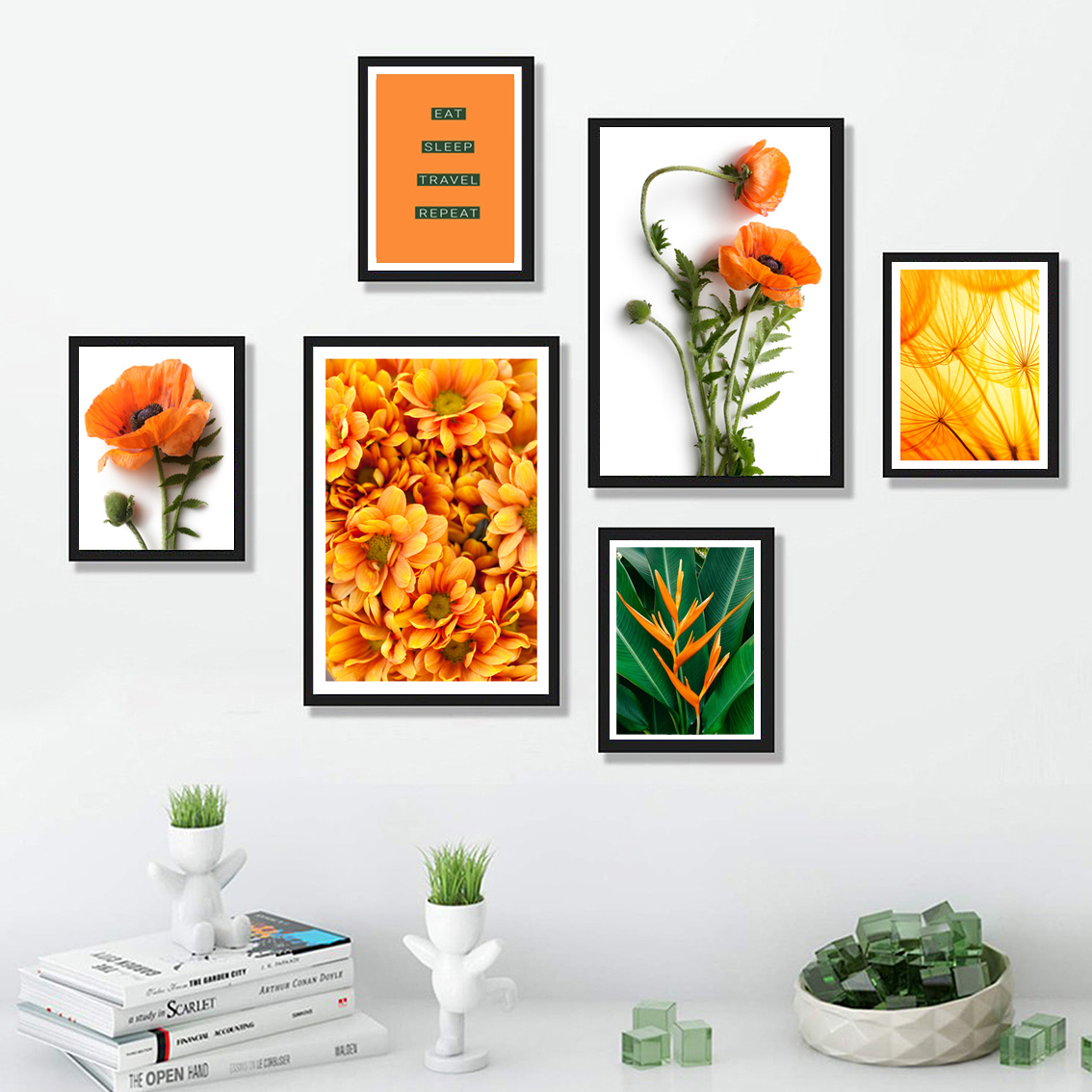 BỘ 6 TRANH TREO TƯỜNG HIỆN ĐẠI ĐÃ CÓ KHUNG (SET8)