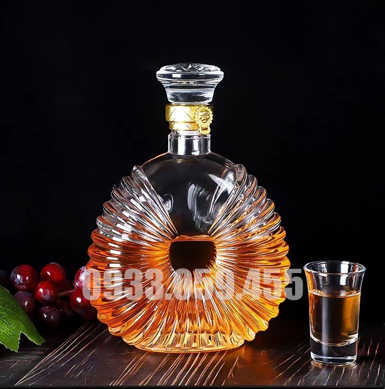 Chai Ruou Thủy Tinh XO KHÍA 750ML, Bình Ngâm Ruou Sâm, Chai Trưng Ruou Kiểu, Hu Lo Ngâm Nhân Sâm, Vỏ Chai XO Ruou Kiểu