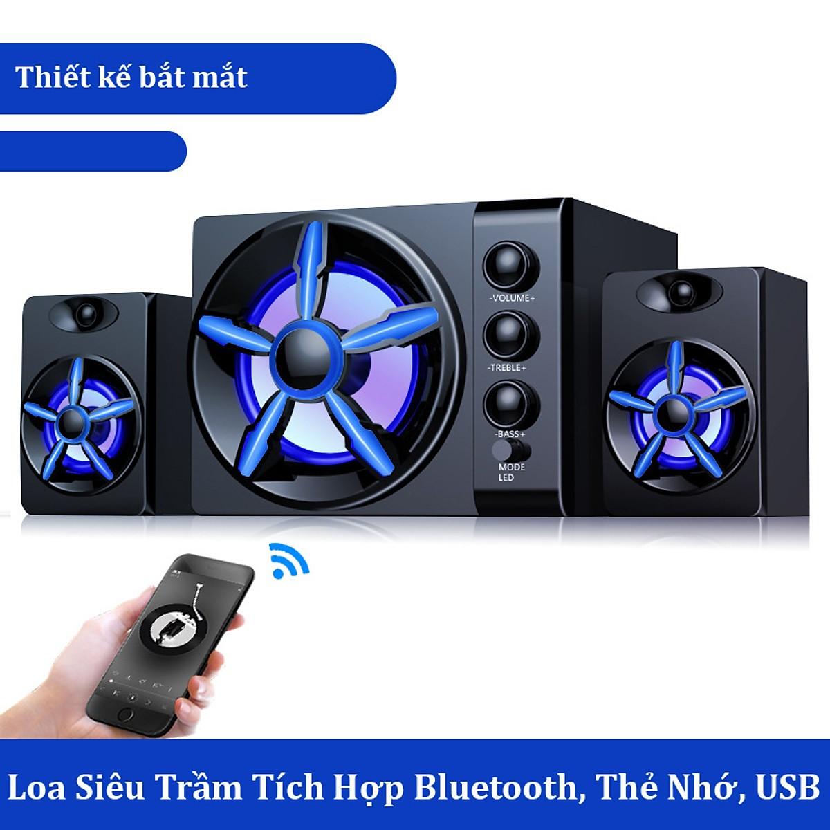 Loa Bluetooth D-215 Hộp Gỗ Super Bass, Loa Di Động , Loa Vi Tính Dùng Cho Điện Thoại - Máy Tính Bảng - Laptop - Máy Tính PC Cao Cấp, Âm Thanh Siêu Trầm, Hỗ Trợ USB, Thẻ Nhớ, Jack 3.5