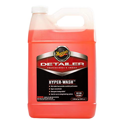 Meguiar's Xà phòng rửa xe tạo bọt giúp loại bỏ bụi bẩn và xe sáng bóng - Hyper Wash Foaming Car Wash, D11001, 1 Gallon