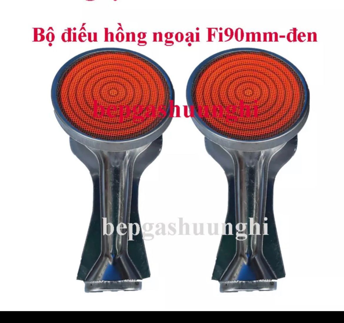 (Sứ Đen) 2 Điếu Bếp Gas Hồng Ngoại đôi nấu tiết kiệm gas (2 chiếc,KT điếu 19,5cm, mặt gốm 9cm) +Tặng kèm pas đỡ điếu-Lắp được cho các bếp gas cùng cỡ