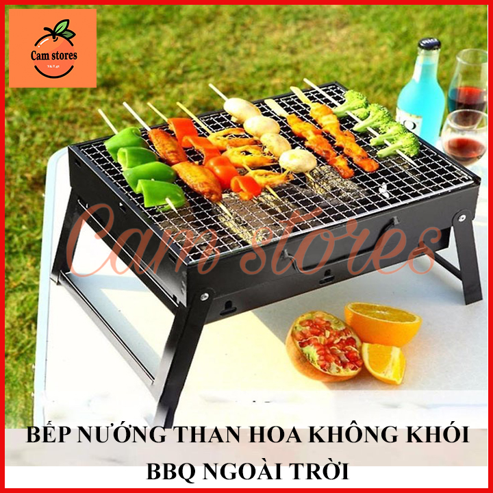 Bếp nướng than hoa vuông Inox - Bếp nướng than củi vuông không khói, Bếp Than Vuông, Thiết Kế Nhỏ Gọn, Hiện Đại, Thích Hợp Cho Picnic, Liên Hoan
