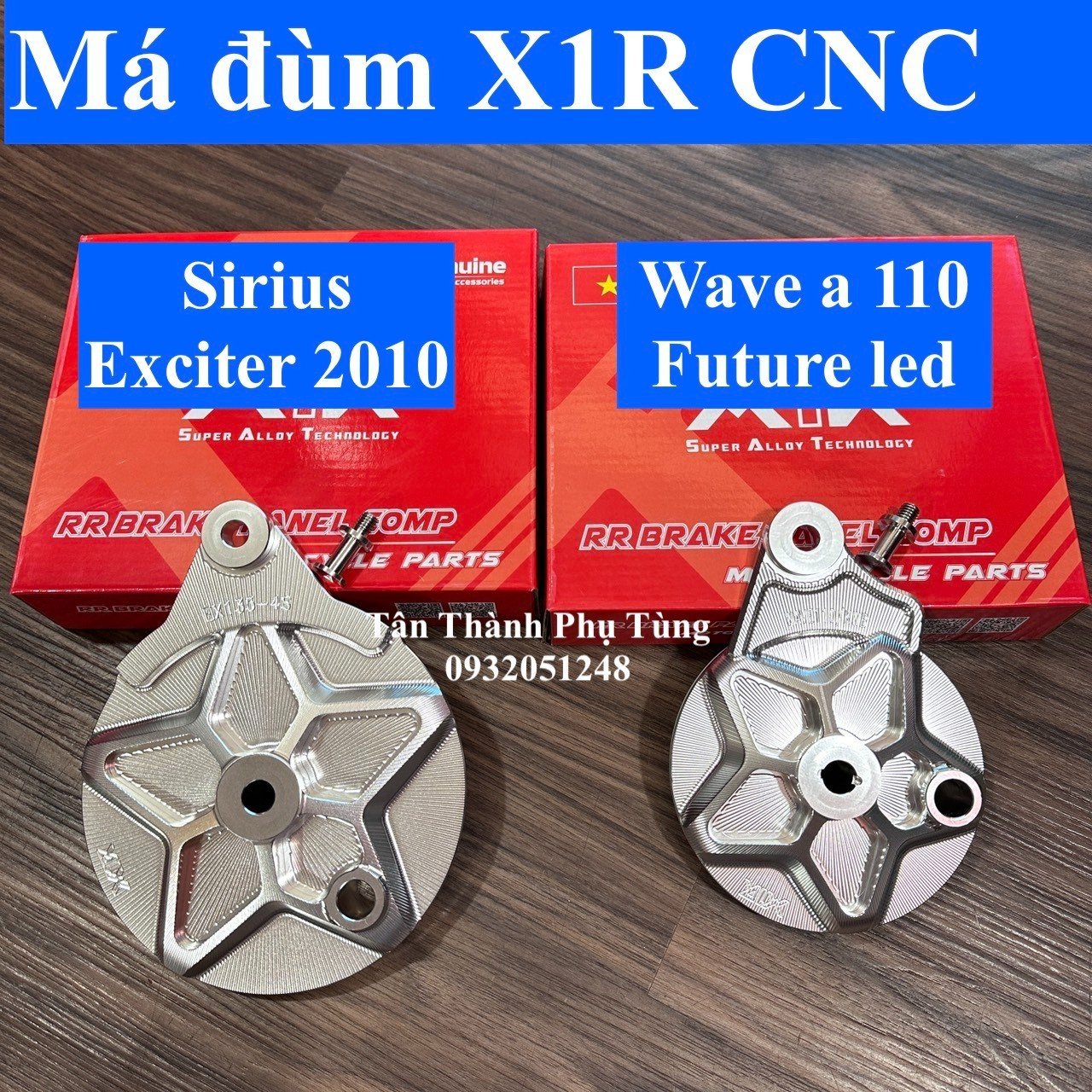 Má đùm X1R CNC 3D chính hãng : Exciter 2010/ Sirius, Wave a 110/ Future Led đồchơixe