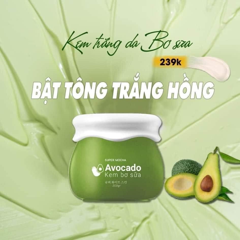 Kem Body Bơ Sữa Avocado Super Mocha 200g - Trắng mịn hoàn hảo