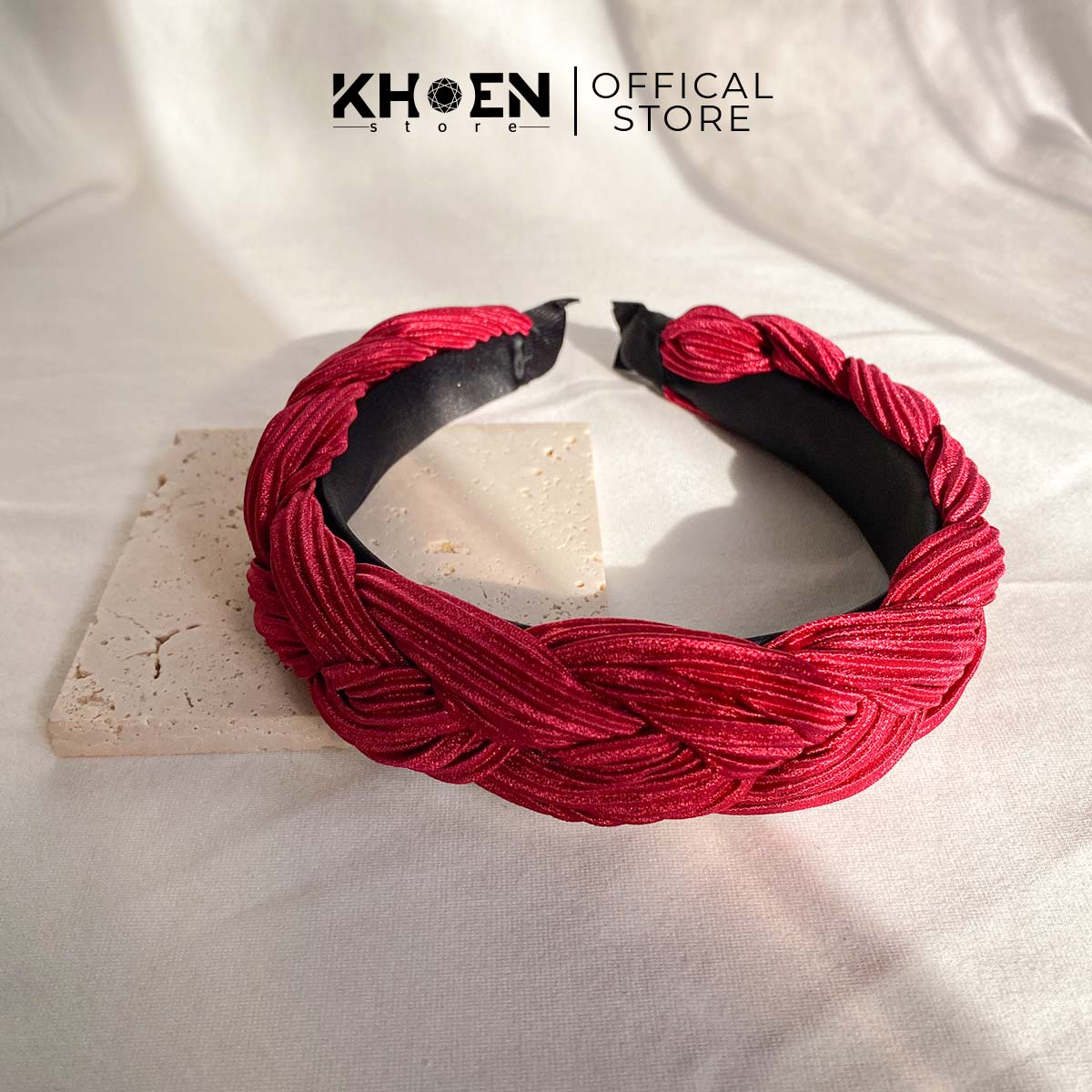 Cài tóc - Băng đô dạng mấn bính sọc xếp li (Nhiều màu) - Khoen Store