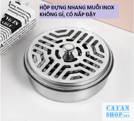 Hộp Đựng Nhang Muỗi Inox Chống Cháy, Nhỏ Gọn, TIện Dụng Có Nắp Đậy An Toàn Khi Sử Dụng GD842-HopNhMuoi