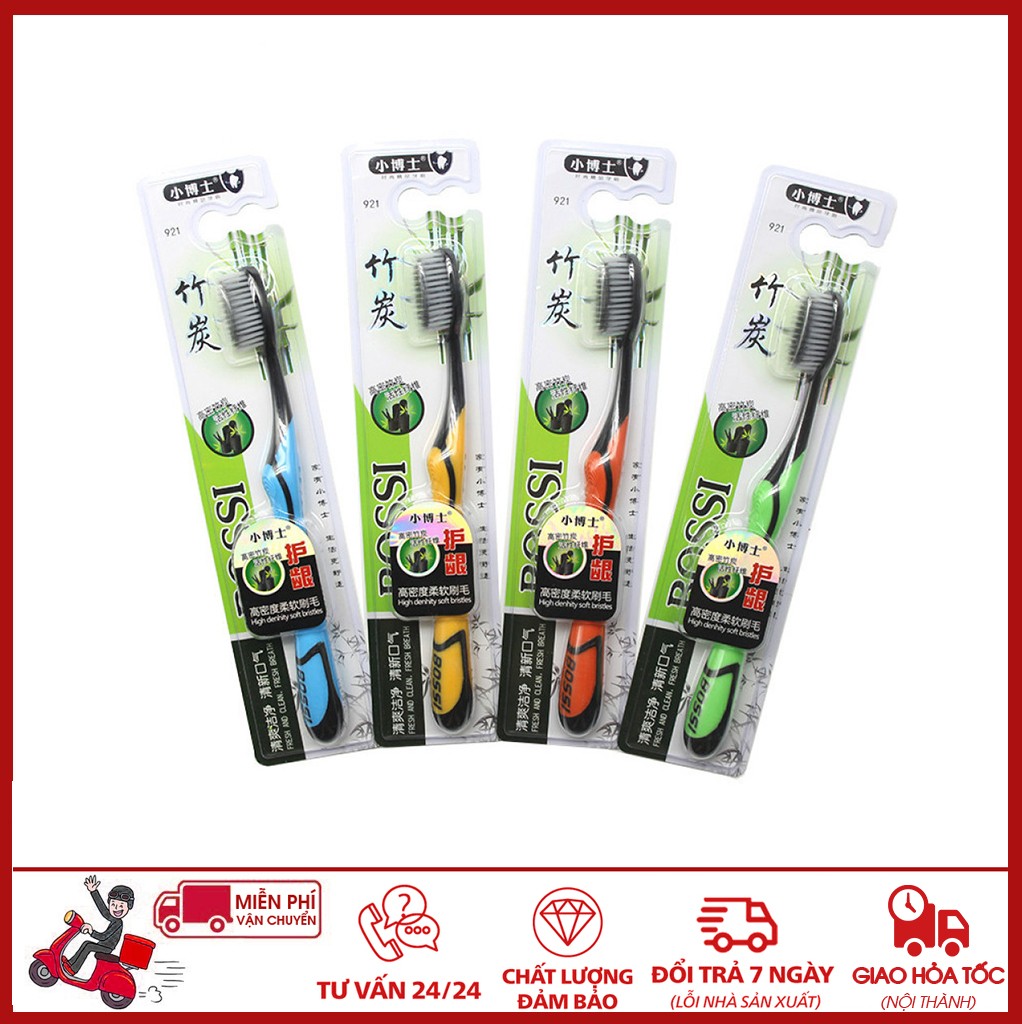 ⛔GIADUNGHOALONG⛔ Bàn chải đánh răng than tre hoạt tính Bossi