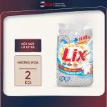 Bột giặt Lix Extra hương hoa 2kg EB200 làm sạch mọi vết bẩn cứng đầu khử mùi ẩm mốc cho giặt tay và máy - Lixco Việt Nam