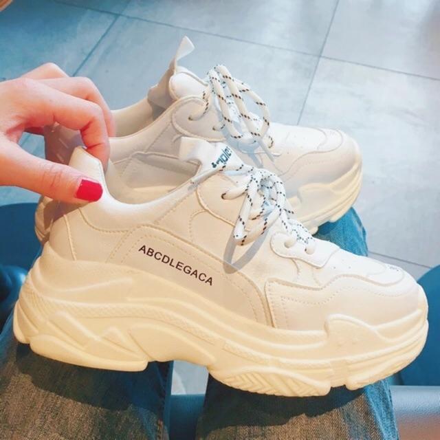 Giày thể thao nữ full trắng ABC (có hình thật)