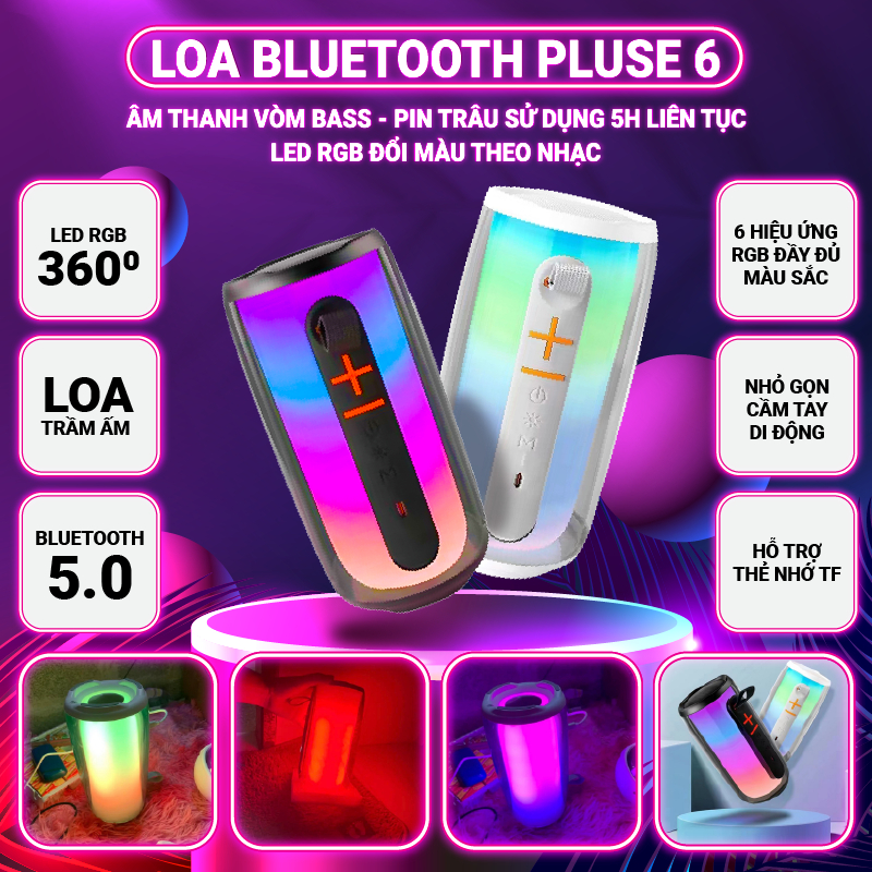 Loa Bluetooth JBL Pulse 6 | Giá rẻ, ưu đãi tốt 3/2023 Loa Bluetooth Pulse 6 Cao Cấp Led Full 360 - Công Suất Lớn Loa Bluetooth JBL Pulse 5/6 Cao Cấp, Âm Thanh Vòm  Loa Bluetooth JBL Pulse 6 Tích hợp đèn Led theo nhạc