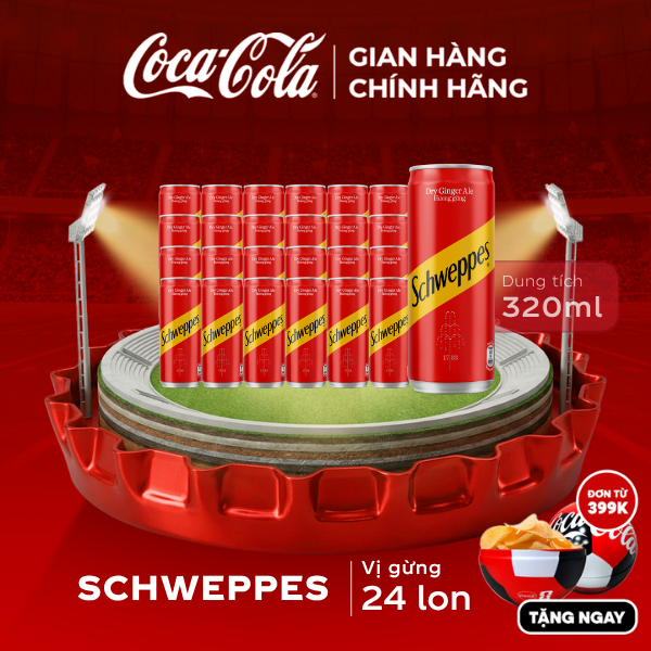 [SIÊU SALE ] Lốc 24 Lon Nước giải khát Schweppes Dry Ginger Ale 320ml/Lon Sale 25.06 Coca-Cola Chính Hãng_LD