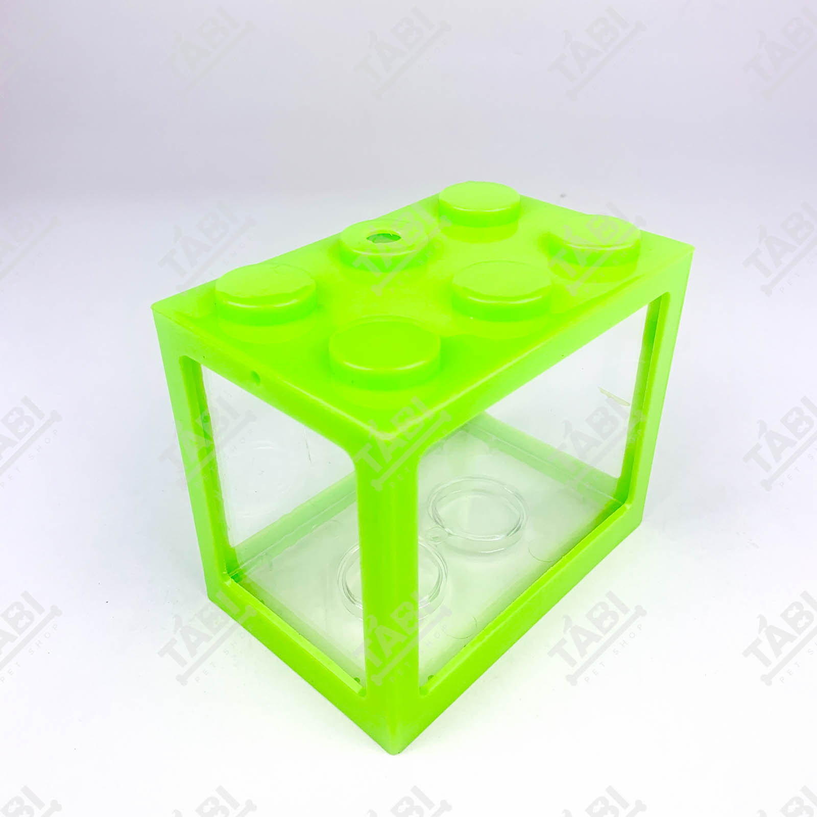 Hồ Cá Lắp Ráp LEGO (Màu XANH LÁ)  Mini 12x10.5x8CM - Bể Cá Mini Nuôi Cá Beta Guppy 7 Màu...