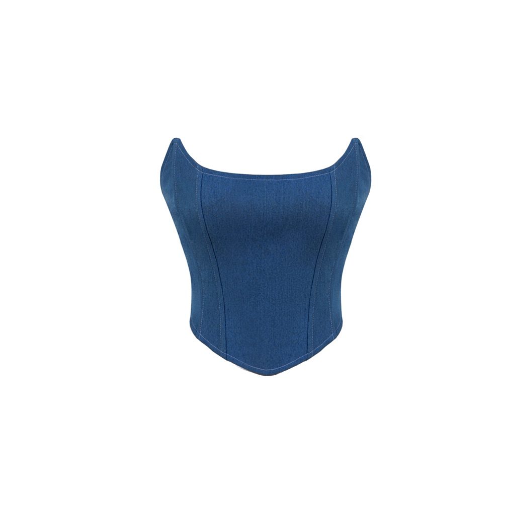 Tatichu - corset jean không tay - denim corset top