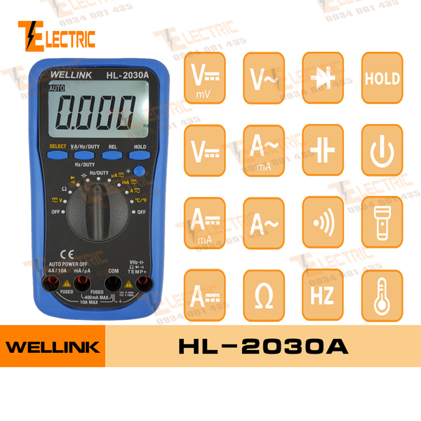 [HCM]Wellink HL - 2030A Đồng Hồ Đo Điện Đo Tụ Đo Tần Số Đo Nhiệt Độ Wellink HL 2030