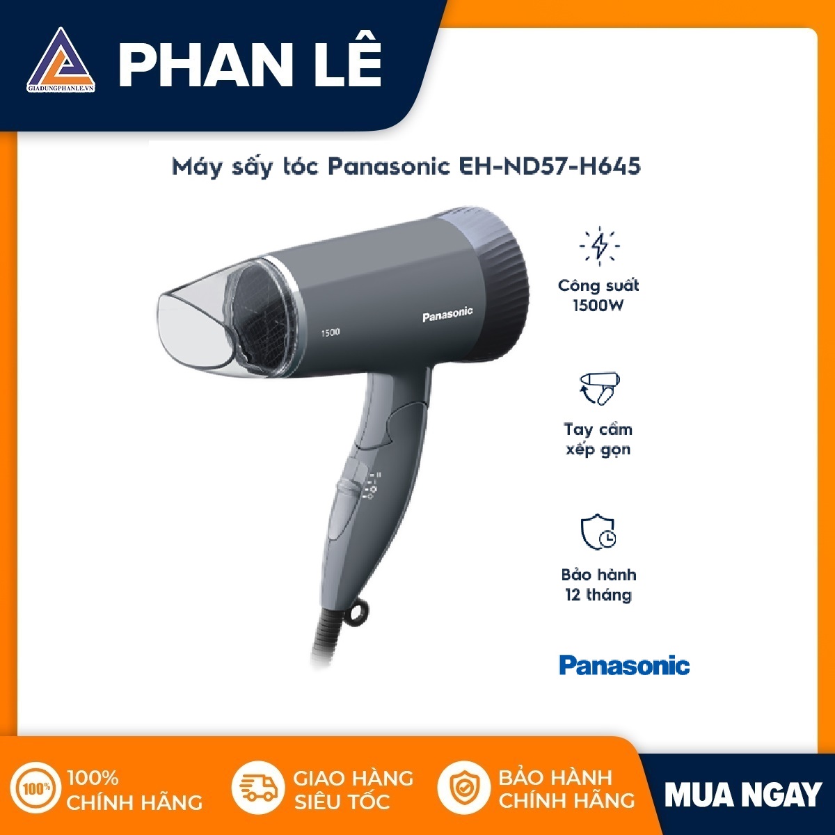 Máy sấy tóc panasonic eh-nd57-h645/p645 - 1500w