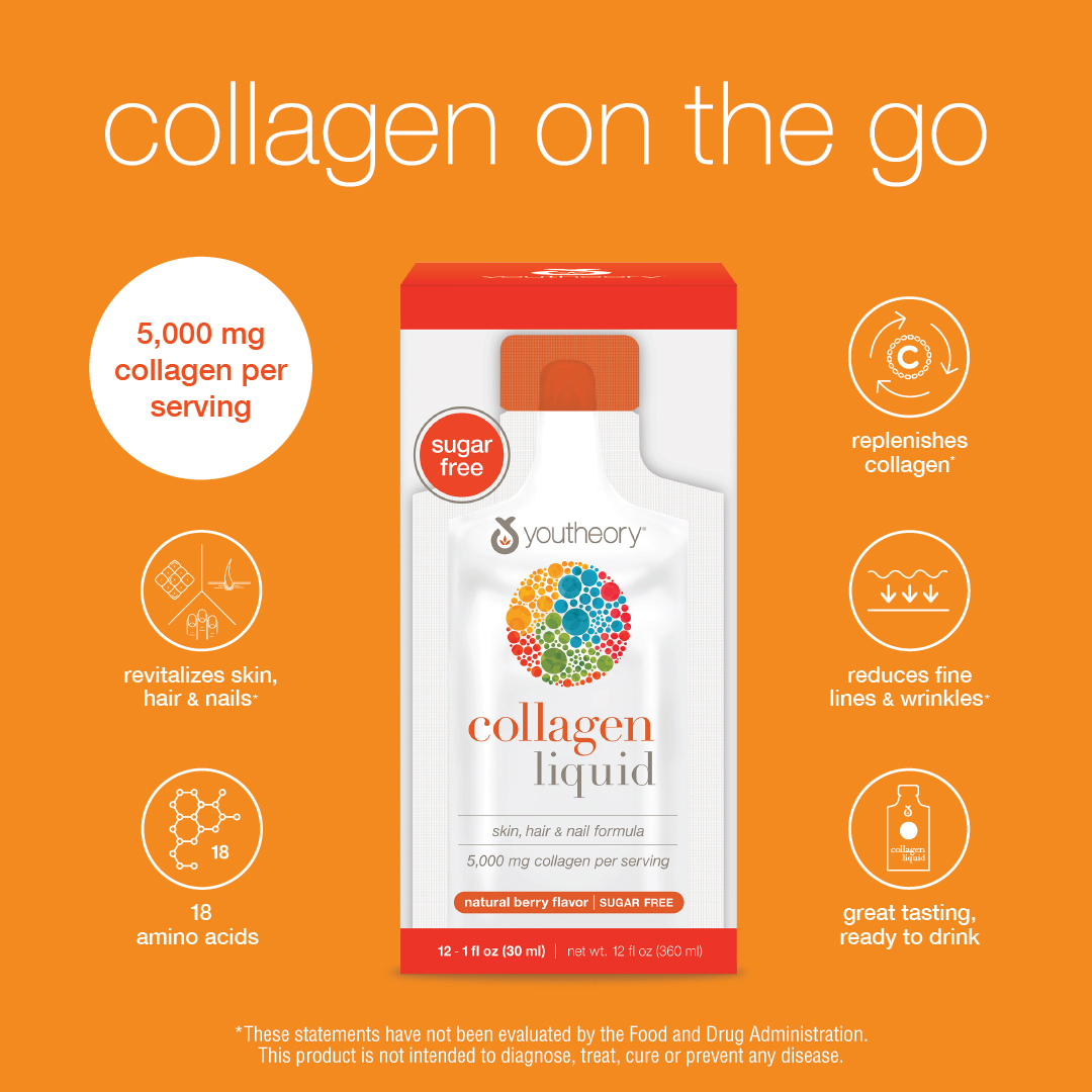 Collagen nước youtheory collagen liquid natural berry flavor 5000mg 30 gói