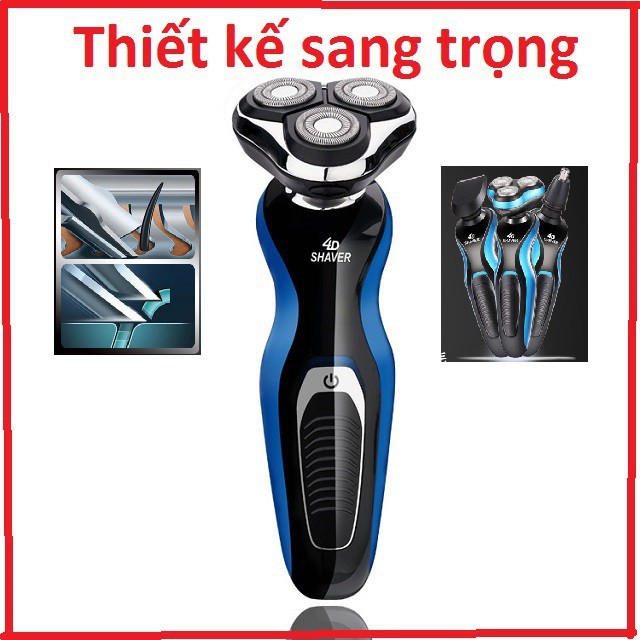 [3-5/8 Hoàn Tiền 25%]Máy cạo râu điện ba lưỡi dao veneer nổi lưỡi dao cạo râu nam giới rửa và bào râu - DC01