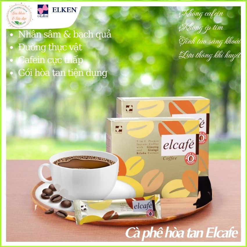 Cà phê hòa tan Elcafe Elken - Cafein cực thấp nhưng vẫn tỉnh táo sảng khoái nhờ nhân sâm và bạch quả