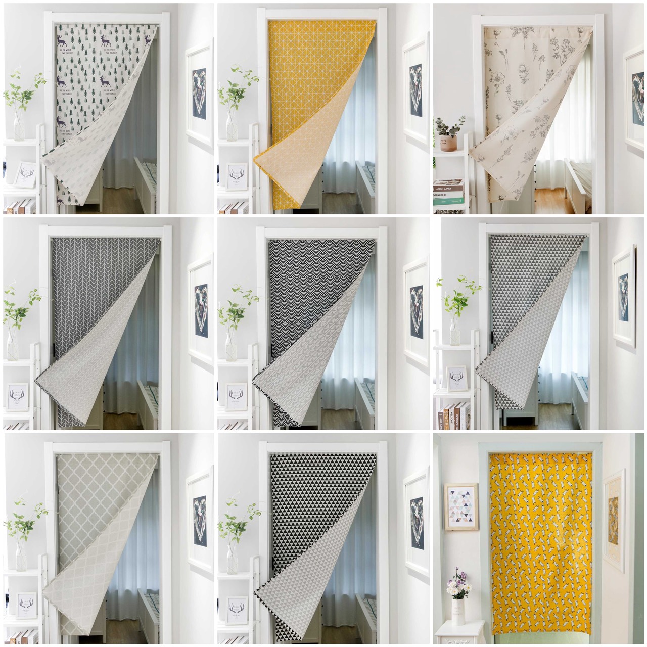 Rèm cửa, rèm kiểu Nhật Noren đa năng - vải bố canvas