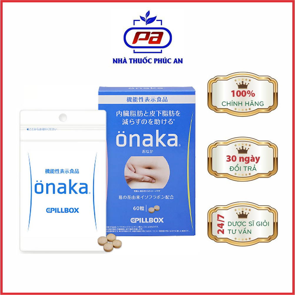 Viên uống giảm cân, giảm mỡ bụng, mỡ đùi onaka cpillbox nhật bản 60 viên