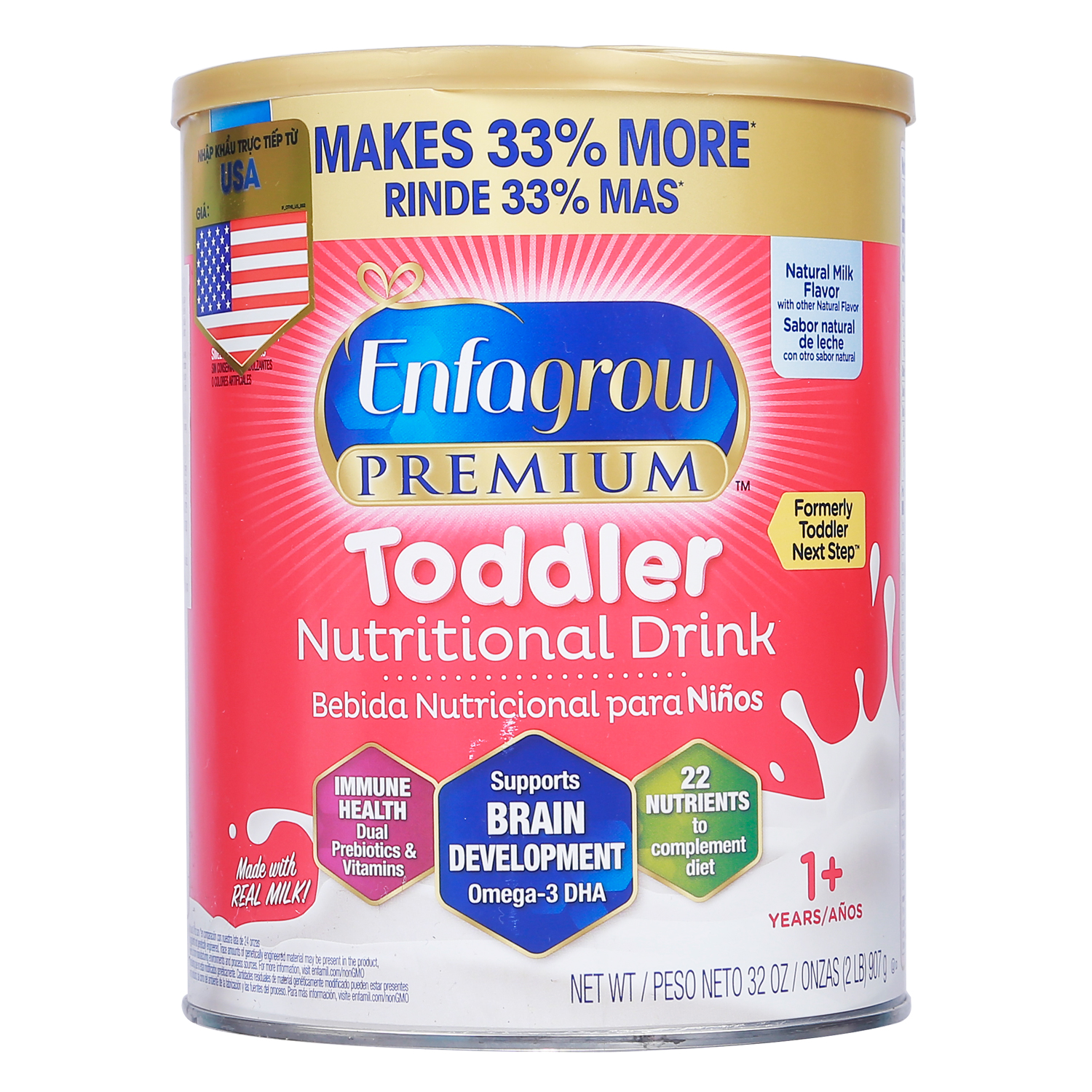 Sữa bột Enfagrow Premium Toddler cho bé từ 1+ 907g