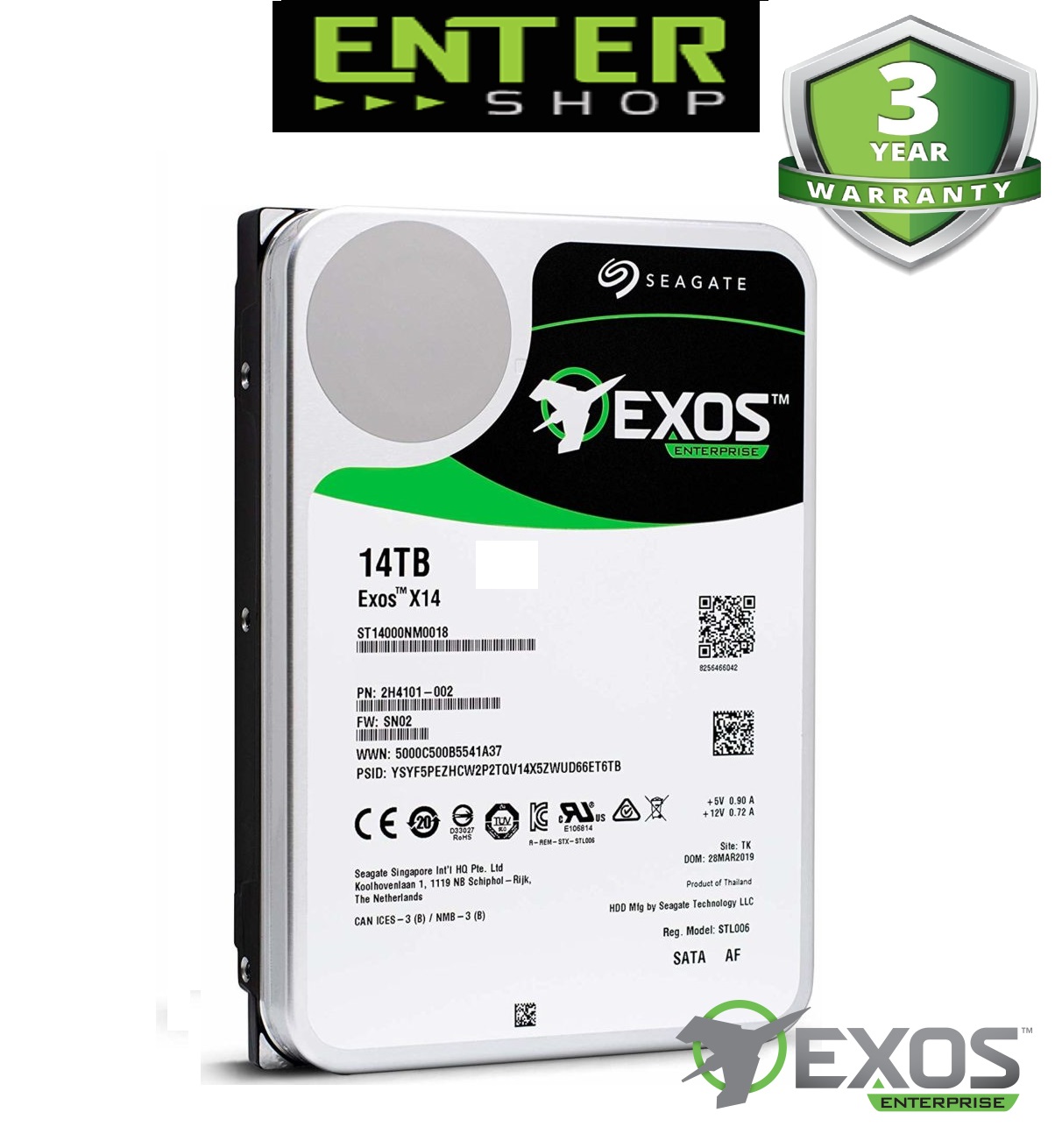 Ổ cứng hdd 3.5inch seagate exos 14tb sata 3 7200dn dòng 256mb cache