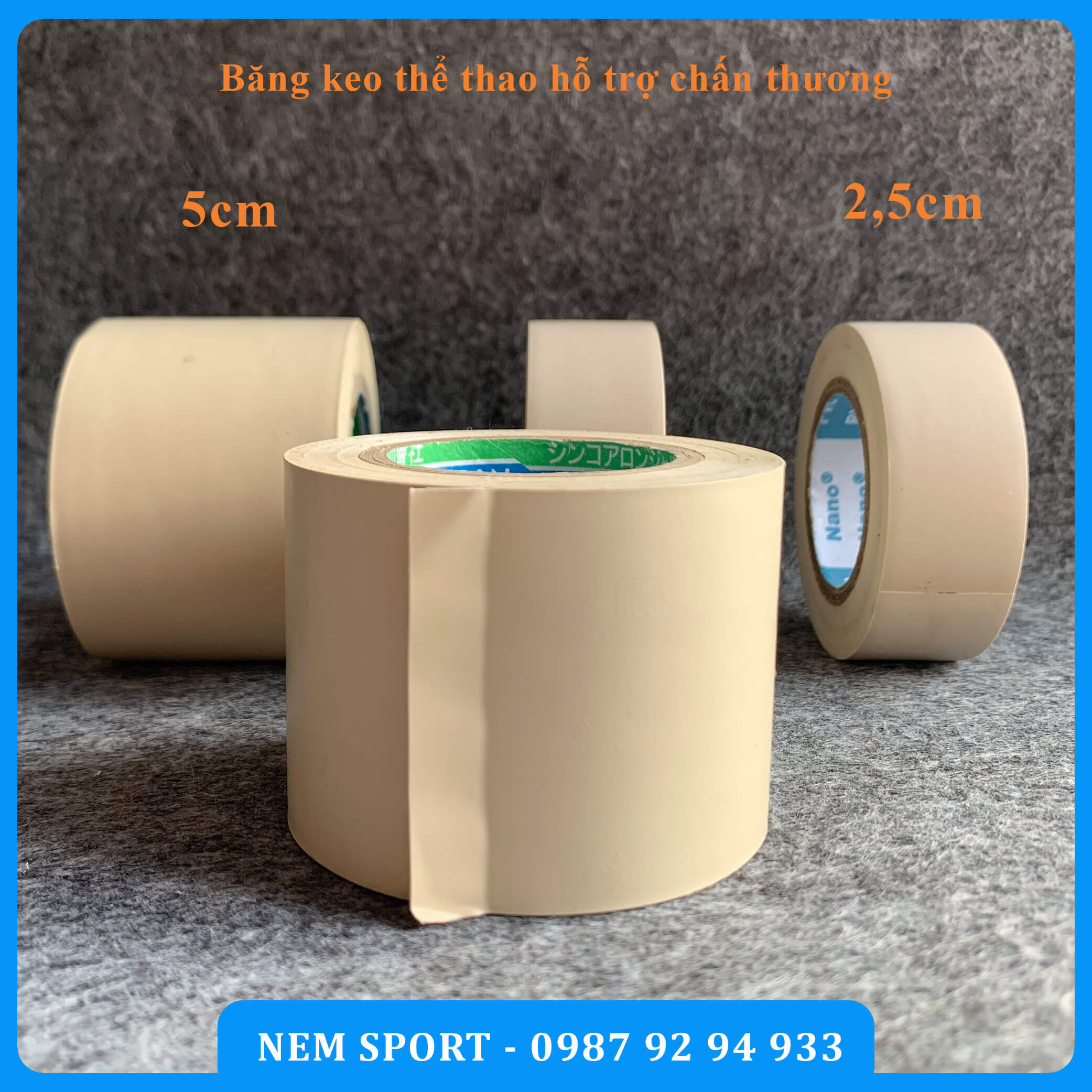 Băng Keo Chuyên Dụng Đá Bóng 2.5cm , Băng Keo Thể Thao Bóng Đá 2.5cm Tốt
