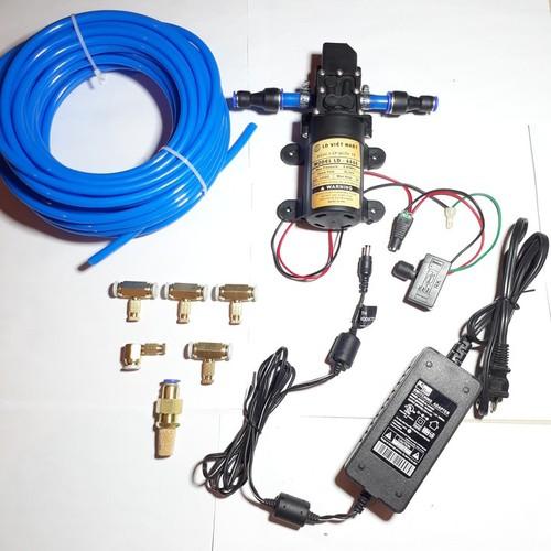 Bộ phun sương 5 béc - bơm tăng áp mini - máy bơm nước mini - bộ phun sương 5 béc nguồn 5a