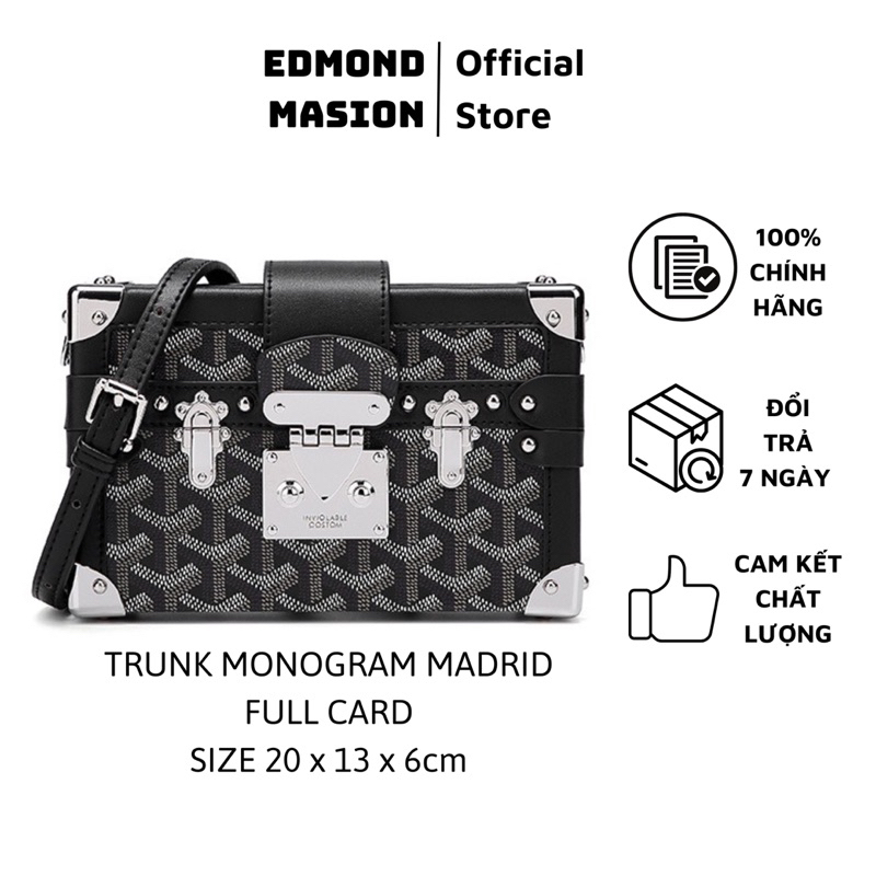 Túi trunk edmond masion monogram dáng hộp edm đeo chéo size 20cm