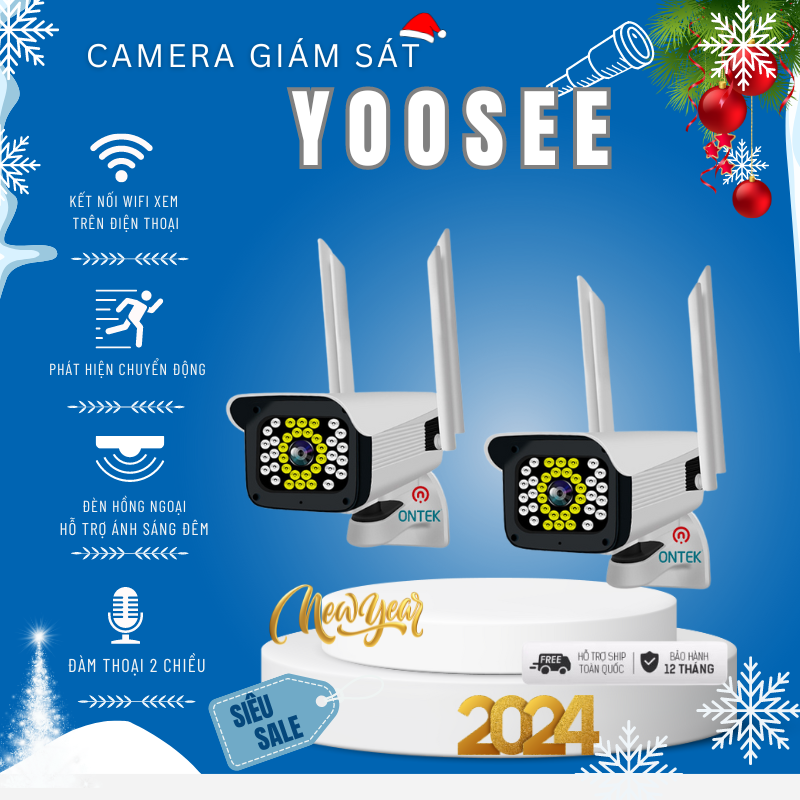 [Chính Hãng] Camera Wifi Ngoài Trời Thân xoay YOOSEE FHD 1080P, góc rộng siêu nét, Quay đêm có màu, Xoay 360 Độ Đàm thoại 2 chiều