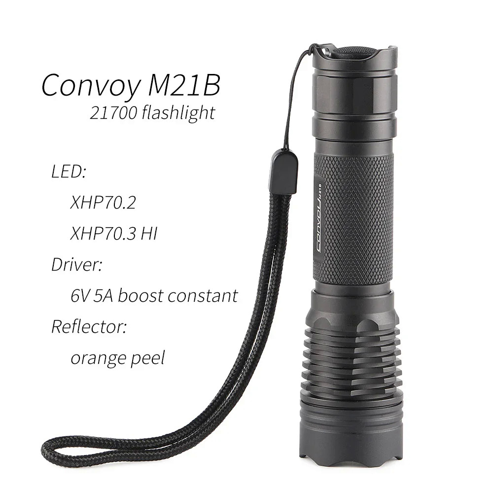 Đèn pin convoy m21b với XHP70.2, xhp70.3 Hi, đèn pin 21700