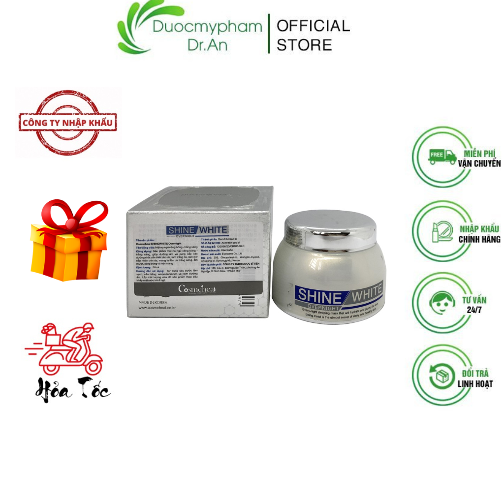 HÀNG NHẬP KHẨU - Mặt Nạ Ngủ Cấp Ẩm Ủ Trắng Sáng Da Mờ Thâm Mụn Nám Tàn Nhang Chống Lão Hoá Cosmeheal Shine White Overnight - Hàn Quốc - DuocmyphamDrAn