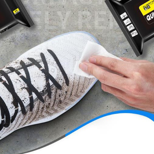 Hộp 30 khăn giấy ướt lau giày đa năng thần thánh sneaker quick wipes