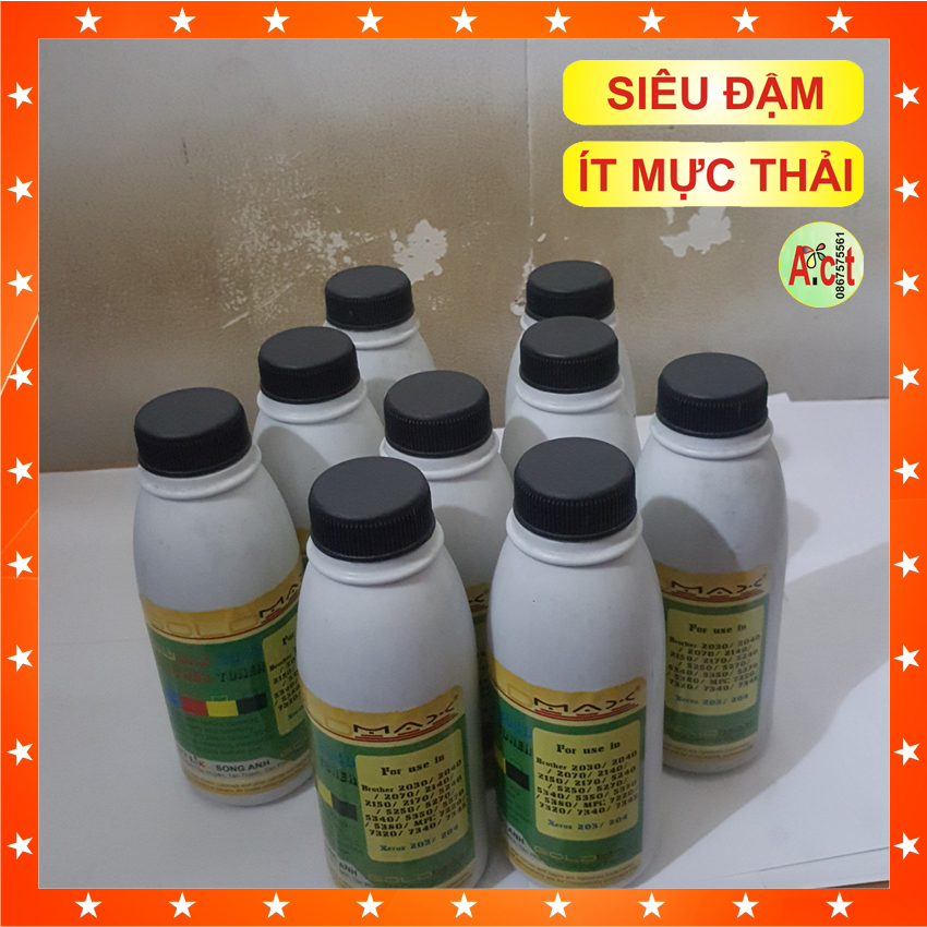 Chai mực nạp brother cho máy in laser trắng đen trọng lượng 80gr ít mực thải mịn màu đen.