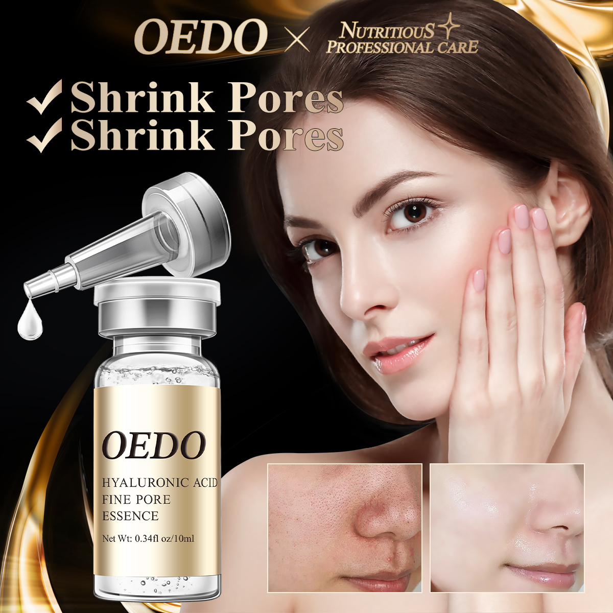 OEDO Serum tinh chất cấp ẩm se khít lỗ chân lông làm mờ vết chân chim ngăn ngừa lão hóa dưỡng ẩm làm trắng dành cho nhạy cảm thể tích 10ml