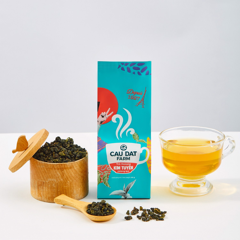 Trà oolong kim tuyên cầu đất gói 100g