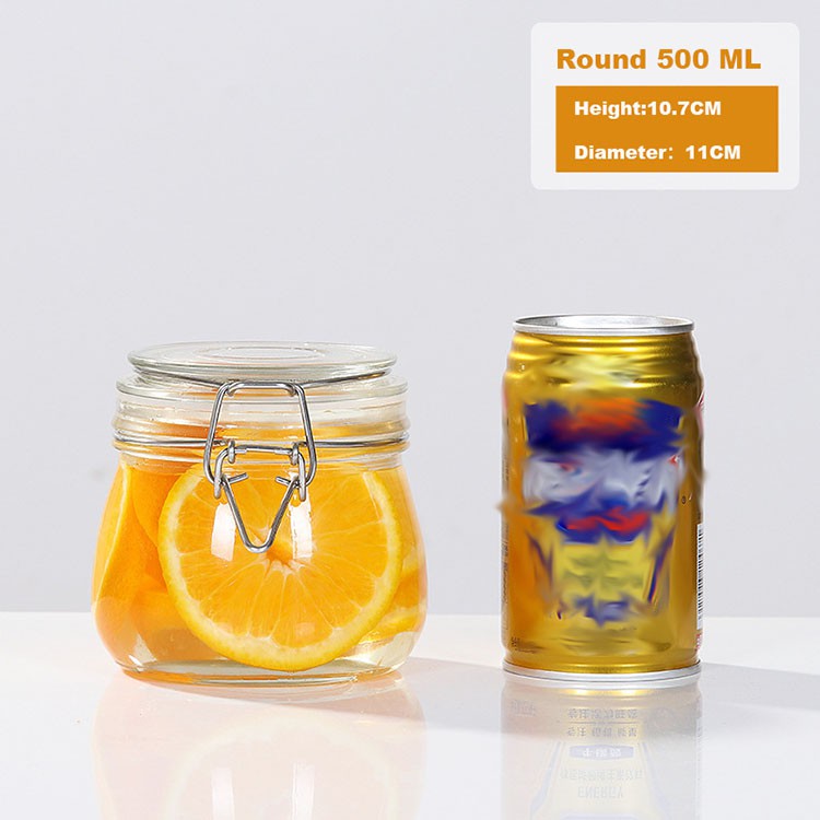 LỌ (HŨ) THỦY TINH NẮP CÀI KÍN (NẮP KẸP) 500ML ĐỰNG THỰC PHẨM ĐA NĂNG, NGÂM SẤU, MƠ, NGŨ CỐC (LỌ, HŨ 500ML)