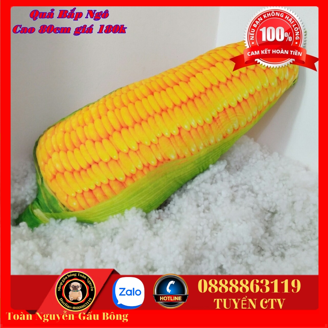Gấu bông gối ôm hình trái bắp nhồi bông