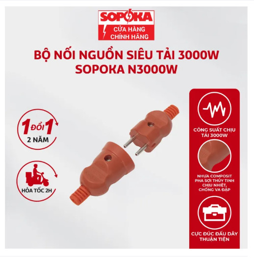 Bộ nối nguồn Sopoka N3000 chịu tải cao, an toàn, chịu nhiệt