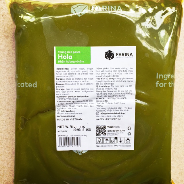 Nhân trung thu Farina vị cốm 2kg