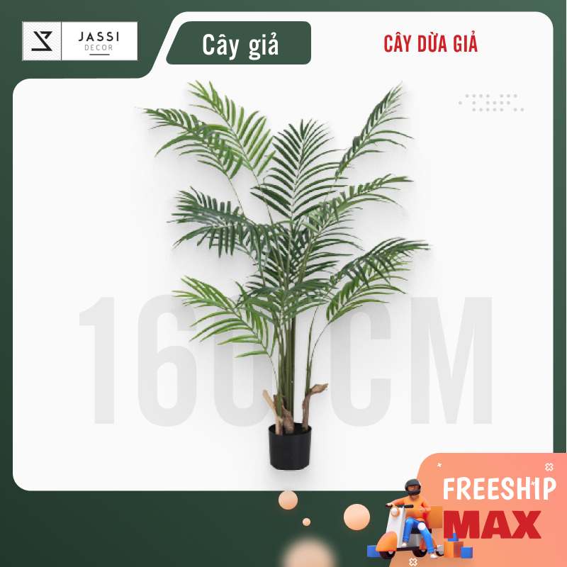 Cây dừa cảnh giả, cây giả trang trí trong nhà 140/160cm | Jassi Decor