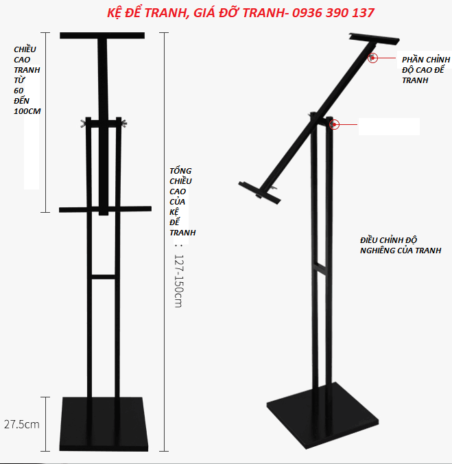 Giá để tranh, kệ để tranh- không gồm tranh