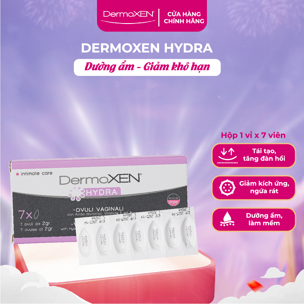 DermoXEN Hydra Viên đặt tái tạo, dưỡn ẩm, tăng đàn hồi