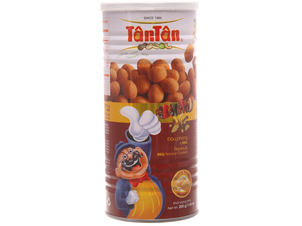 Đậu phộng vị bbq tân tân lon 200g