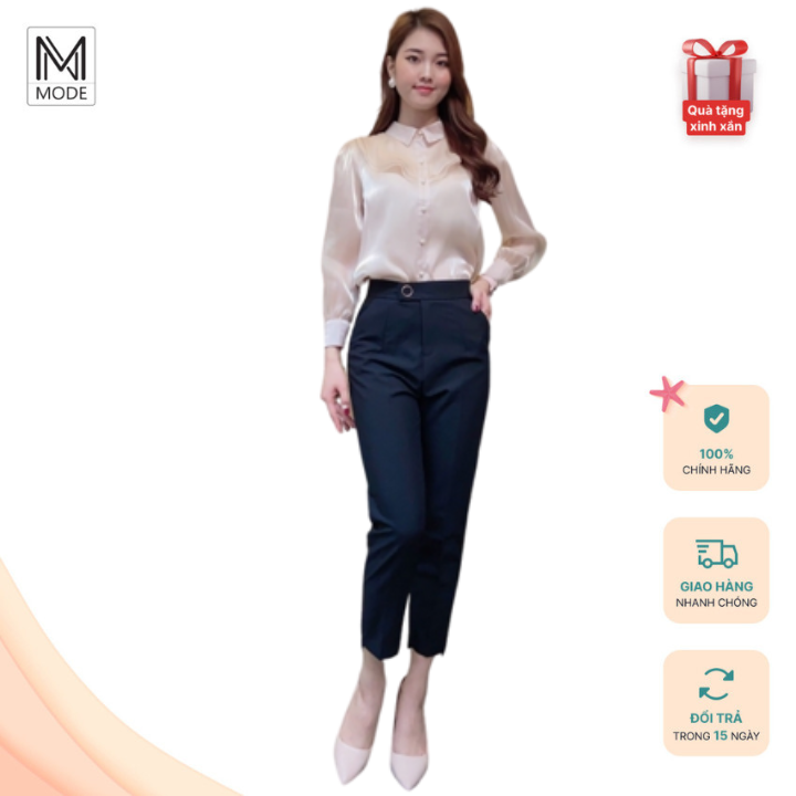 Quần Baggy Nữ Đai Tròn Đẹp Cúc Bấm, Gấu Lệch - Thời Trang Công Sở Form Dáng Chuẩn, Chất Vải Cao Cấp Ngocmode