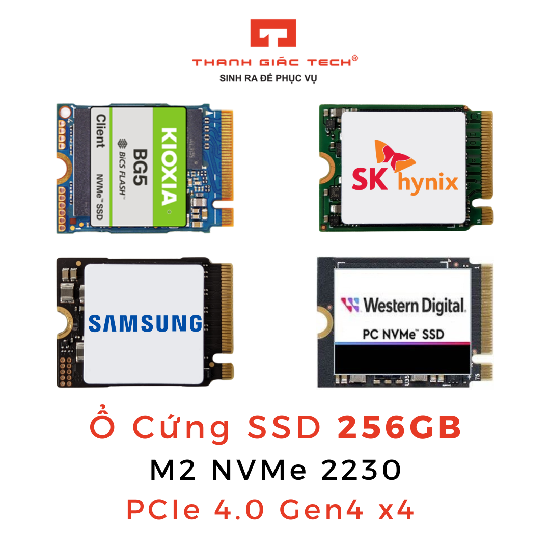 Ổ Cứng SSD 256GB NVMe Gen4 x4 Chuẩn 2230 Các Hãng SK hynix/  Kioxia / Western Digital - Bảo Hành 12 Tháng