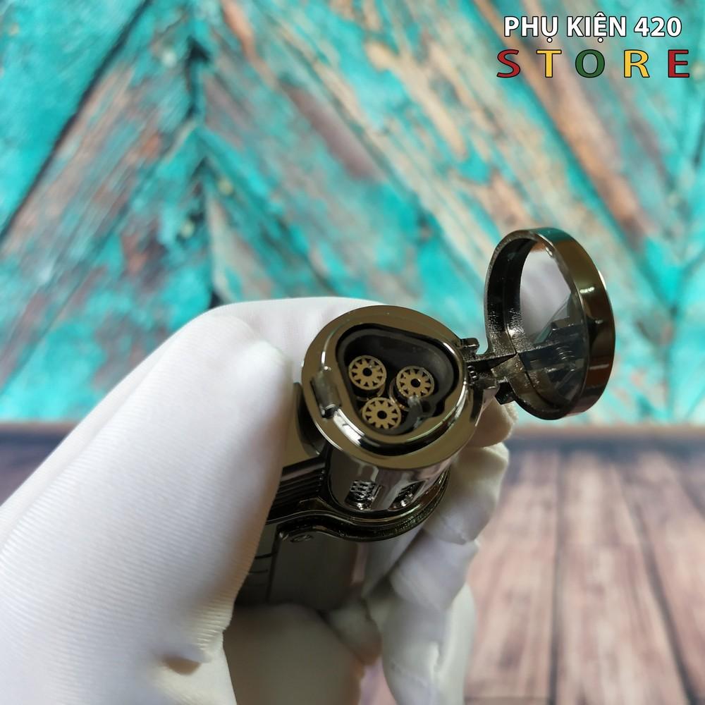 Bật lửa khò zobon 3 tia full thép - hộp quẹt máy đánh lửa khò độc lạ đẹp giá rẻ xịn - hột quẹt stoner 420