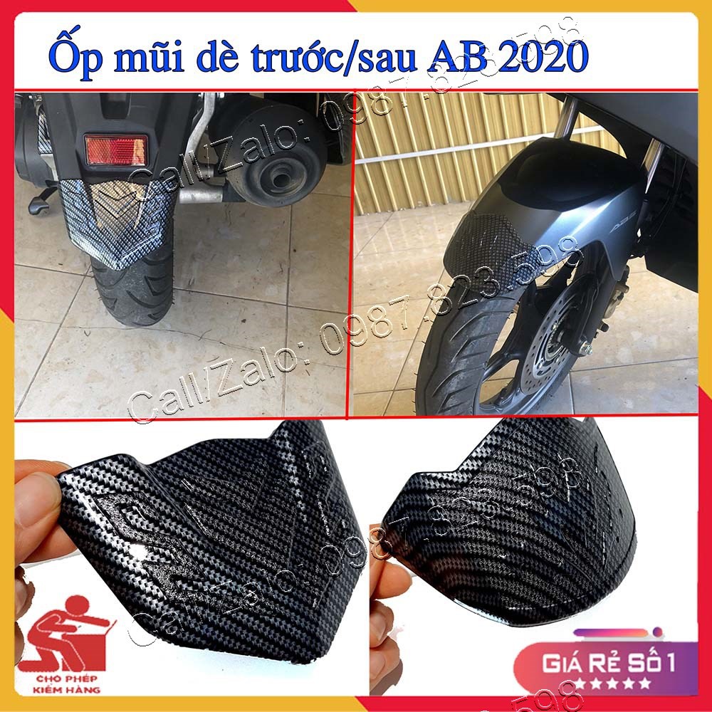 Bọc Mũi Dè Trước Sau Carbon AB 2020-22 ( AirBlade 2020-22), Bịt Mỏ Dè AB 2020-22, Ốp Mũi Dè AB 2020-22, Bọc Mỏ Dè Xe AB, Bịt Mũi Dè Xe AB 2020-22